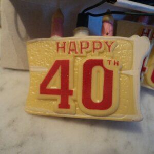 vintage blow mold Happy 40th birthday lights